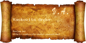 Vaskovits Andor névjegykártya